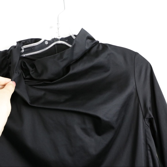 COS unique lbd little black dress minimalist trend structured shift mock neck S - Picture 3 of 6